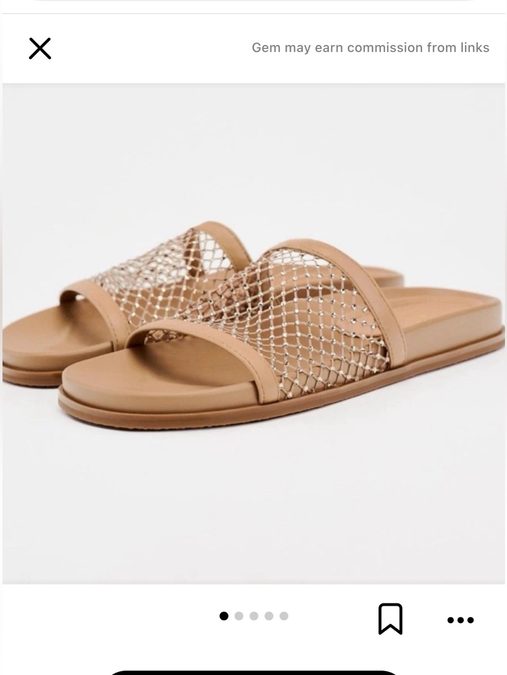 NWT Zara Rhinestone Mesh Flat Sandals